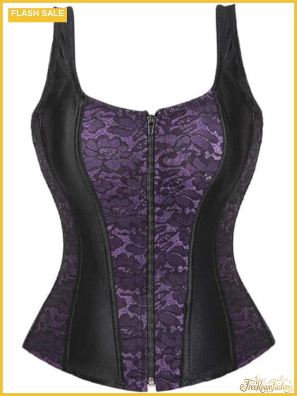 Gothic Lace-Up Corset Bustier Top Satin Cotton Spandex Overbust
